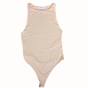 Babaton‎ Sleeveless Bodysuit Beige Tank Top One Piece Women's Size Small